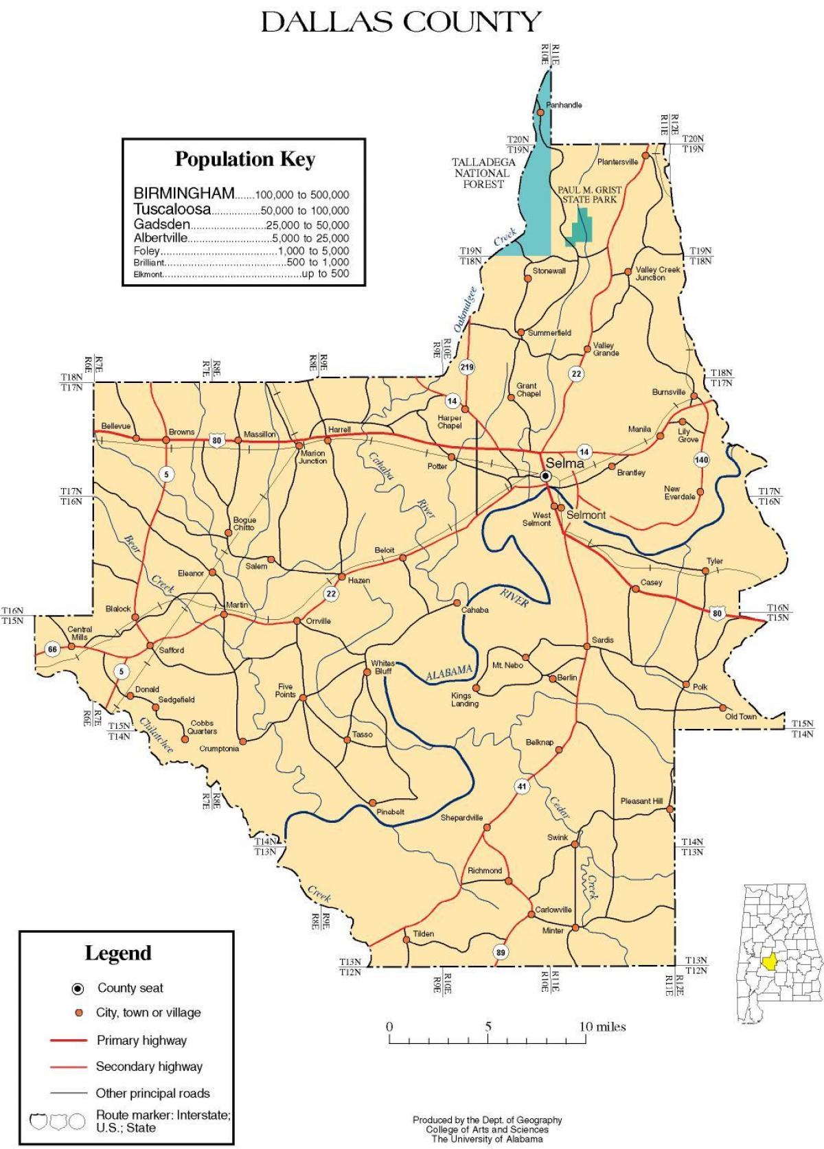 karta över Dallas county