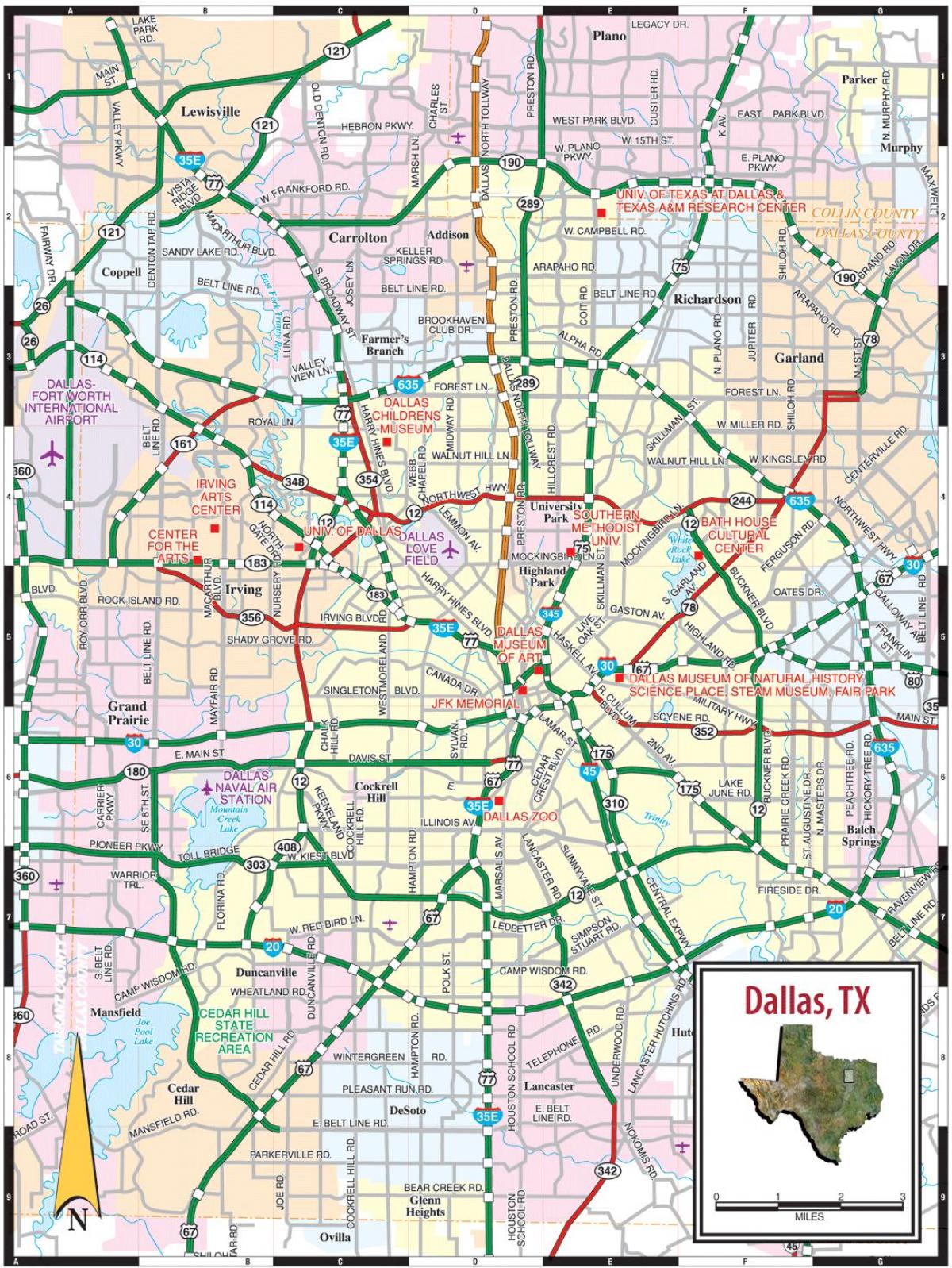 staden Dallas karta