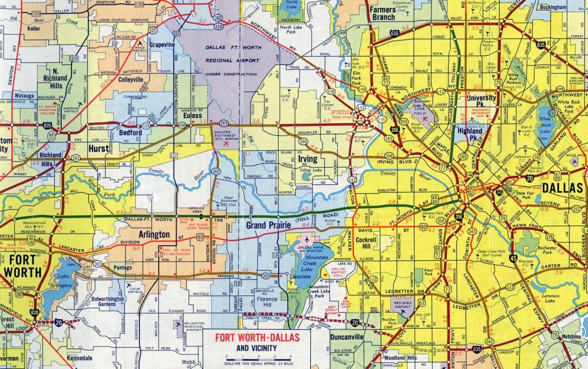 karta över vägar Dallas