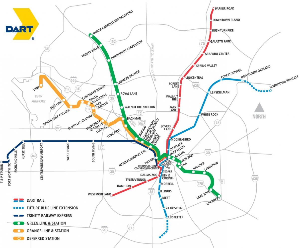 Dallas area rapid transit karta