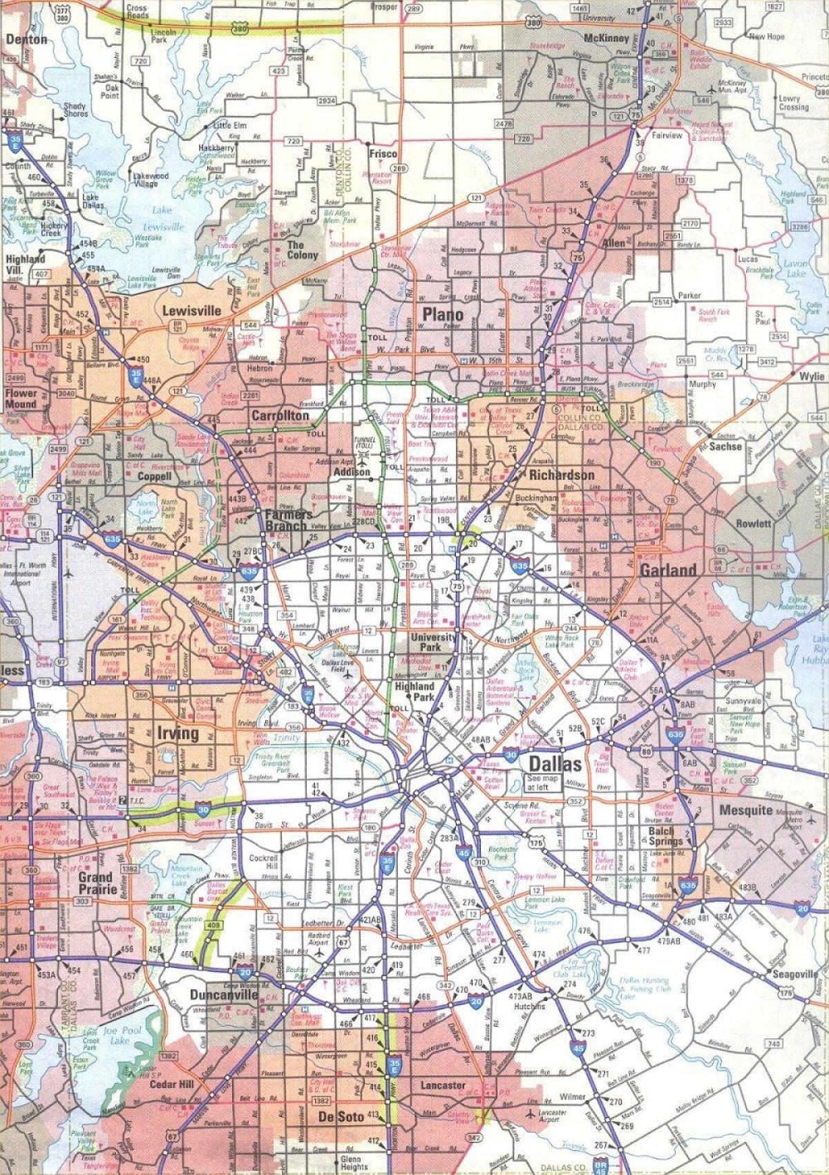 karta över Dallas Texas