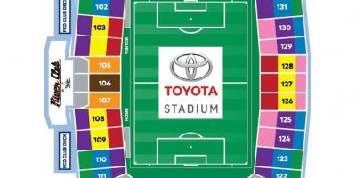 Karta över Toyota Stadium Dallas