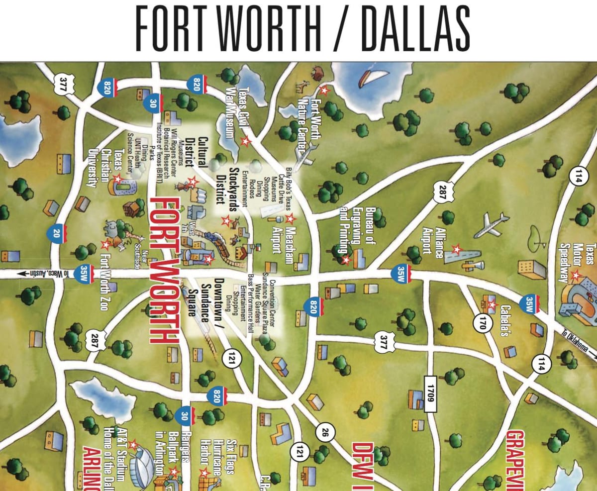 karta över Dallas Fort Worth