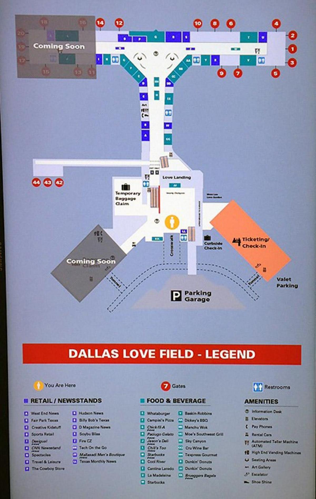 Dallas love field airport karta