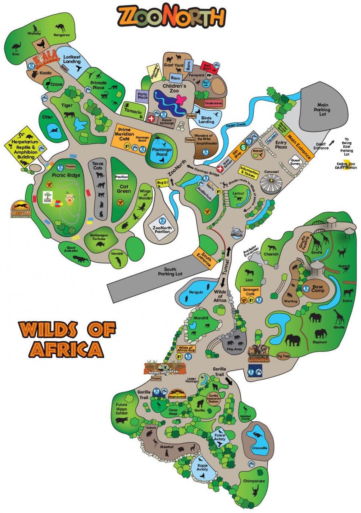 karta över Dallas zoo
