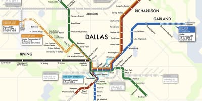 Dallas train system karta